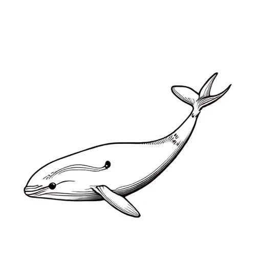 Beluga Whale swimming tattoo design idea