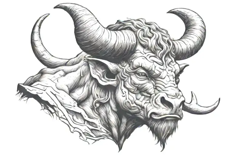 minotaur head tattoo design idea