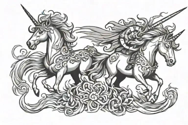 the last unicorn and the band sublime sun tattoo design idea