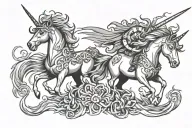 the last unicorn and the band sublime sun tattoo design idea
