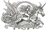 the last unicorn and the band sublime sun tattoo design idea