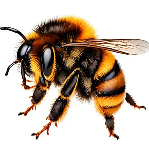 Bumble bee collecting nectar tattoo design idea