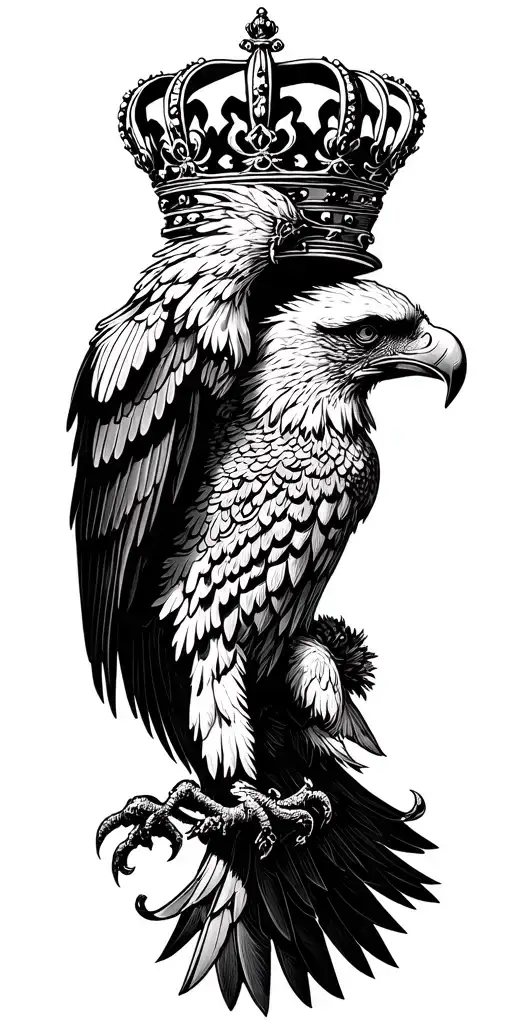 Russia two -headed eagle with crown tattoo design idea