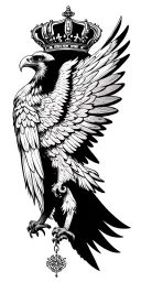 Russia two -headed eagle with crown tattoo design idea