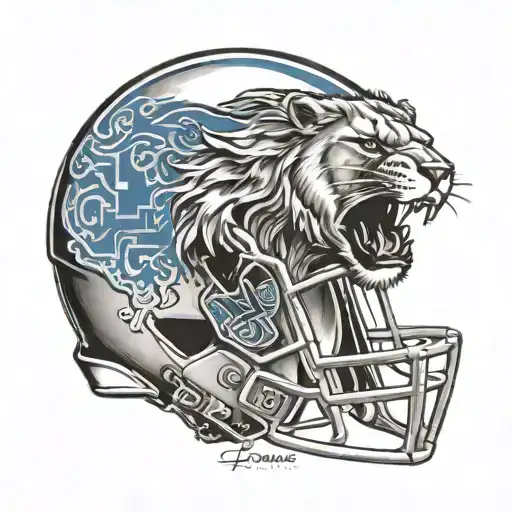 detroit lions with the Lombardi trophy tattoo design idea