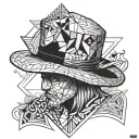 king piece, straw hat, tattoo design idea