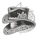 king piece, straw hat, tattoo design idea