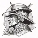 king piece, straw hat, tattoo design idea