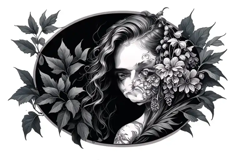 wisteria cyber sigilism tattoo design idea