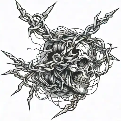 barbed wire on trans mans ftm top sugrery scars tattoo design idea