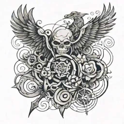 A tattoo design inspired by the characters Andrew Minyard and Neil Josten from the 'All for the Game' trilogy by Nora Sakavic, incorporating elements of their personalities and relationship dynamics tattoo design idea