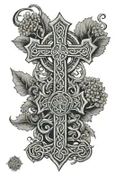 firefighter cross and celtic tree of life tattoo design idea