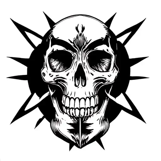 2 -star skull tattoo design idea