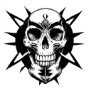 2 -star skull tattoo design idea
