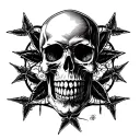 2 -star skull tattoo design idea
