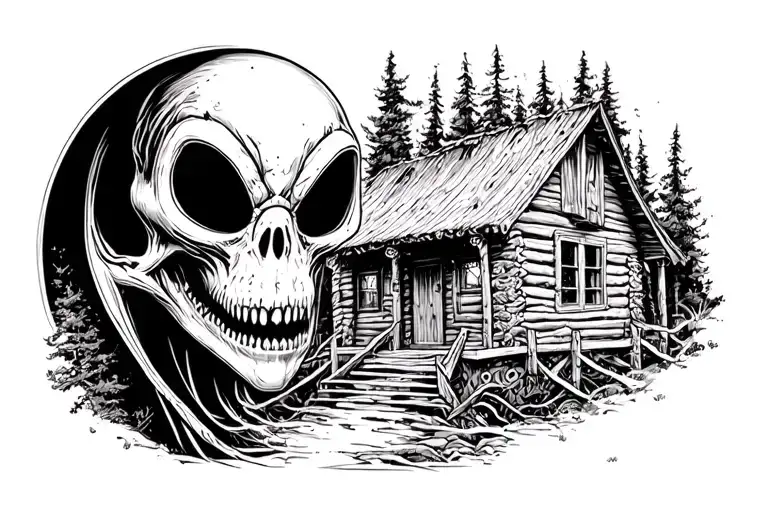 Horror movies. The Ring. The Conjuring. The Shining. Alien. Final Destination. IT. Cabin in the woods tattoo design idea
