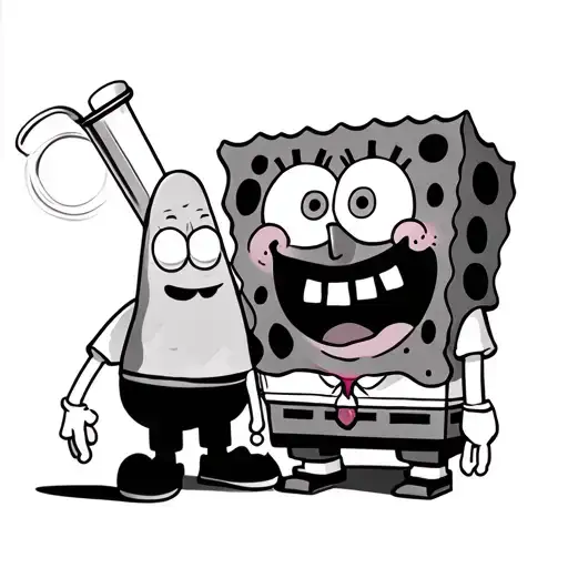 Spongebob und Patrick with a bong tattoo design idea
