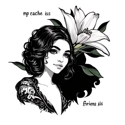 my name is peaches and my best friends name is lily tattoo design idea