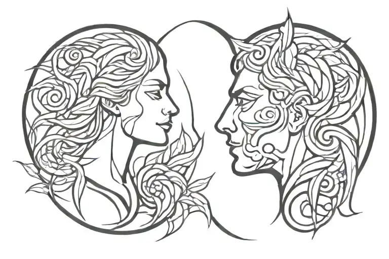Eternal light lovers tattoo design idea