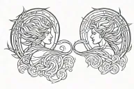 Eternal light lovers tattoo design idea