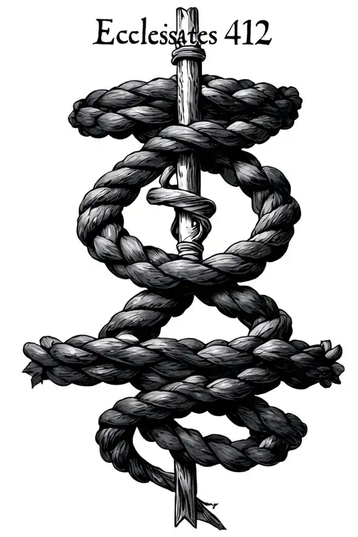 ecclesiastes 4:12 in roman numerals add a cord of 3 strands tattoo design idea