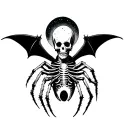 skeleton goth moon coffin bat spider tattoo design idea