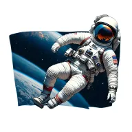 astronaut floating in space tattoo design idea