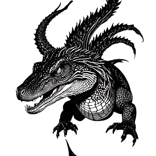 komodo dragons tattoo design idea