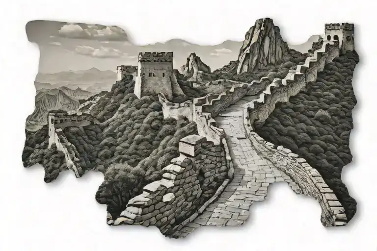 Great Wall of China tattoo design idea