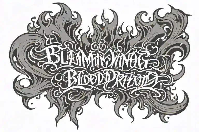 flaming with blood dripping blood 2004 written tattoo design idea