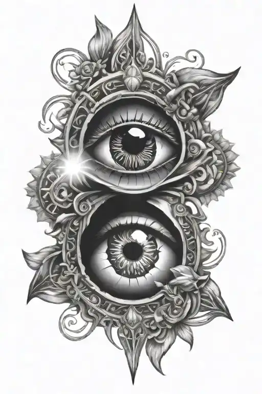 esotericism eye around the protective light ray chakras tattoo design idea