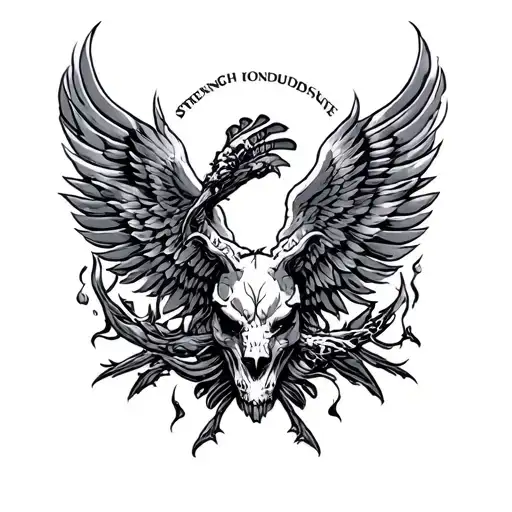 strength honour discipline tattoo design idea