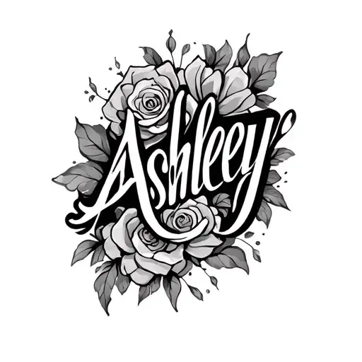04/05/2025 Ashley fancy script tattoo design idea
