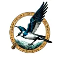 saint Christopher medallion and a swallow with spread wings tattoo design idea