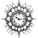 Celtic clock aster flower birth tattoo design idea