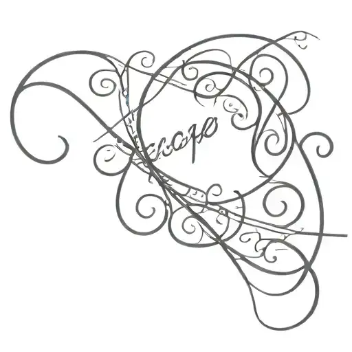 the word escape in swirly line font  tattoo design idea