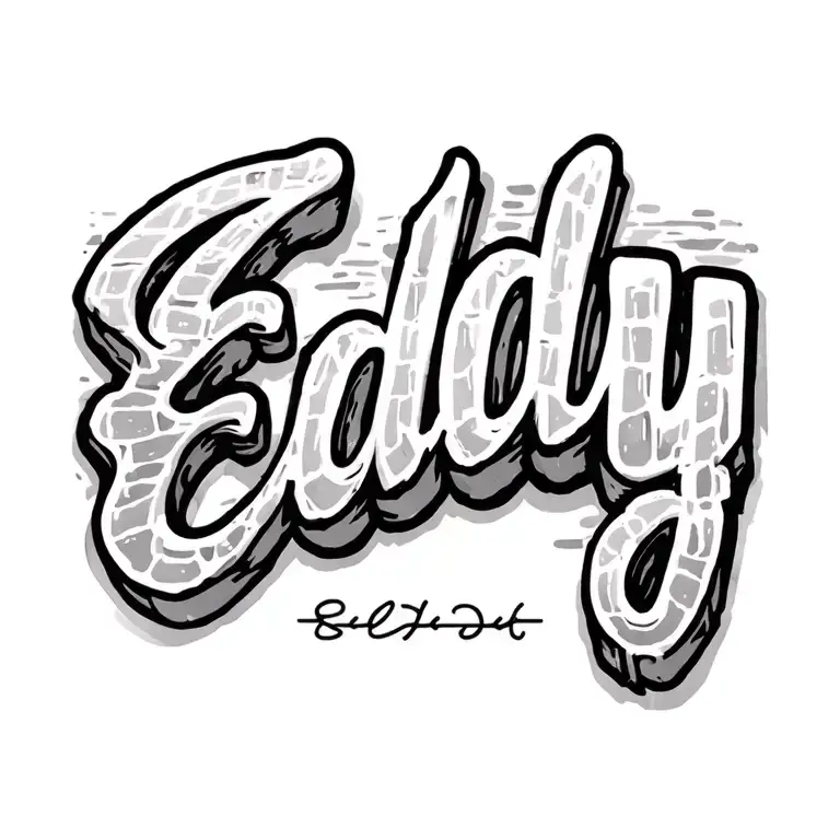 Font tattoo saying eddy in a brick like font tattoo design idea