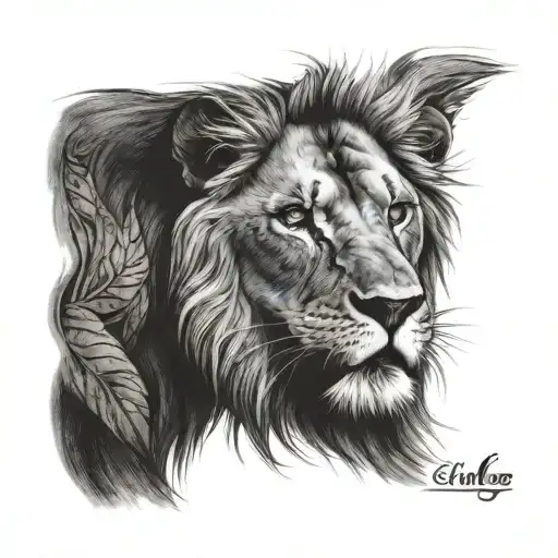 Blue Eye Lion tattoo design idea
