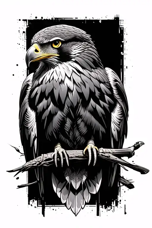 Hawk tattoo design idea