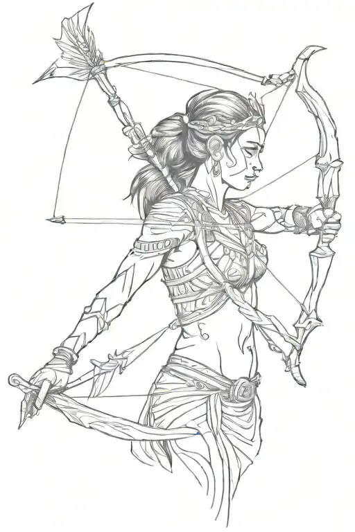 tattoo of a Brazilian Indian holding a bow and arrow tattoo design idea