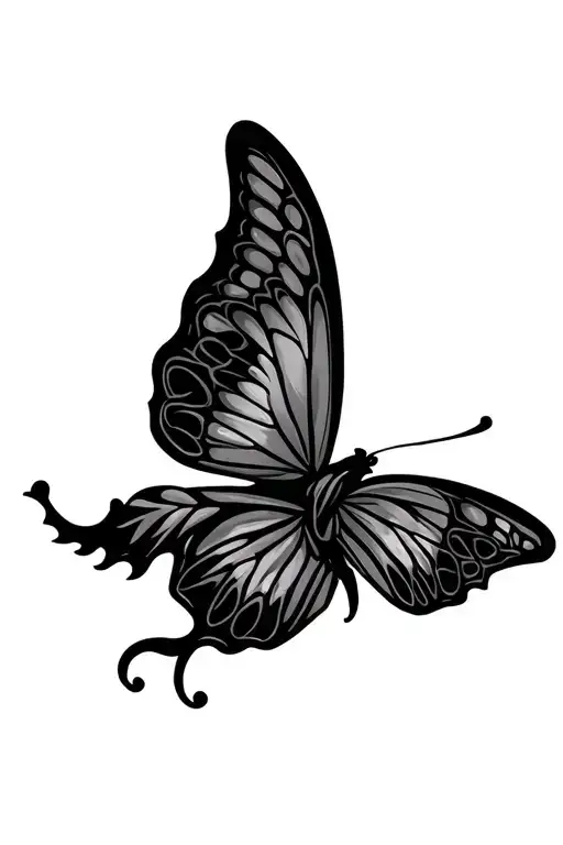 celtic butterfly flying tattoo design idea