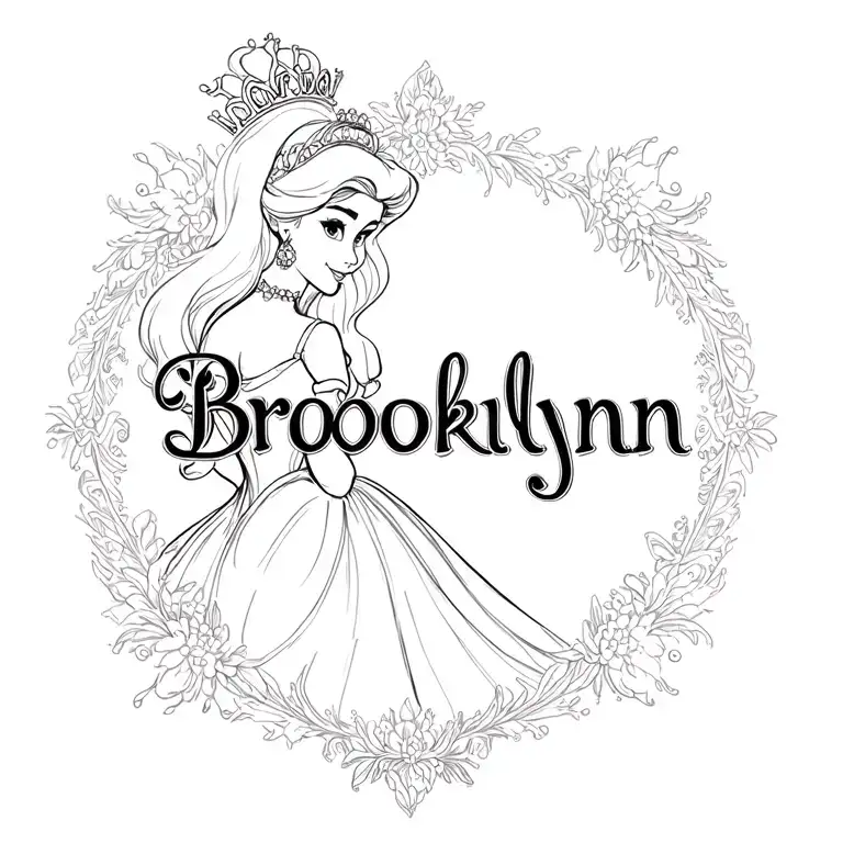 "Brooklynn" disney princess tattoo design idea