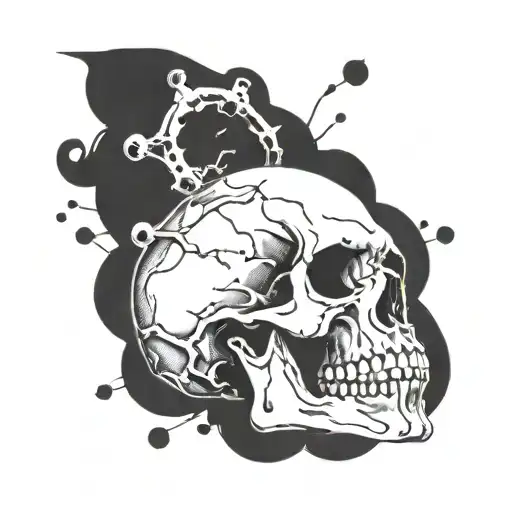 simple skull tattoo design idea