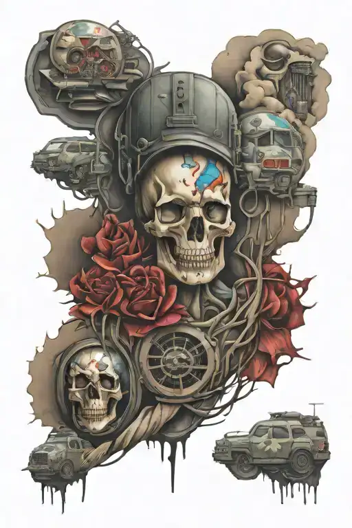 ptsd sleeve tattoo design idea