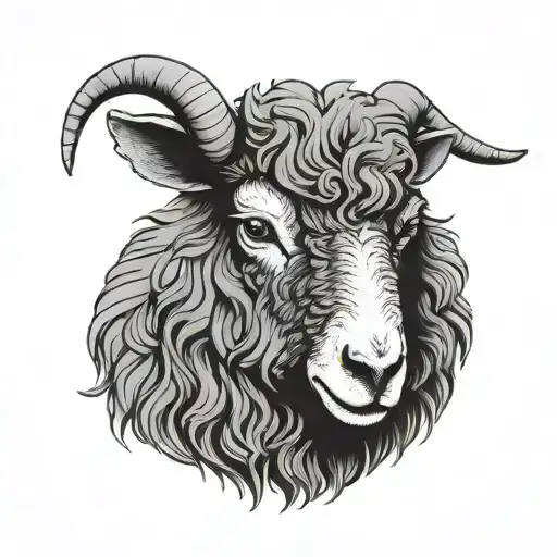 minimalist black sheep tattoo design idea
