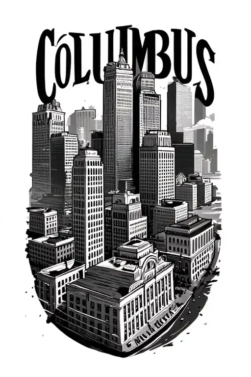 Columbus skyline tattoo tattoo design idea