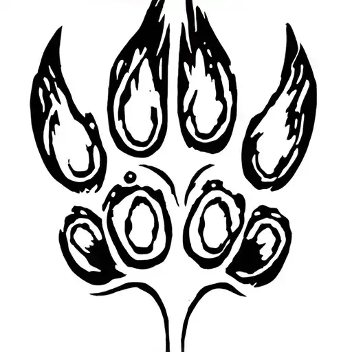 bear paw print tattoo design idea
