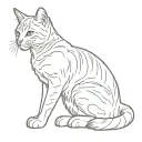 Tabby cat tattoo design idea