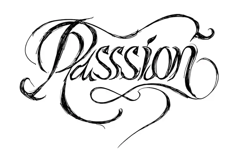 word'Passion'written tattoo design idea