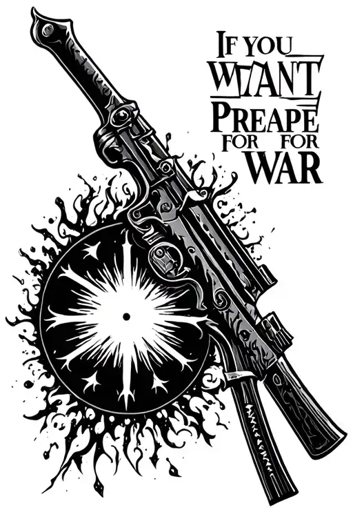 If you want peace prepare for war tattoo design idea
